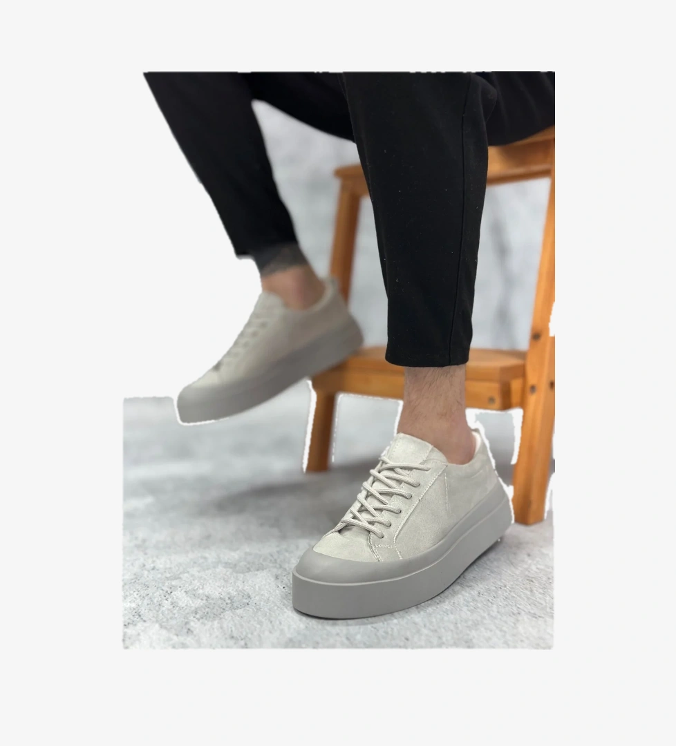 Pabucmarketi Bağcıklı Casual Erkek Ayakkabı GRİ model görseli