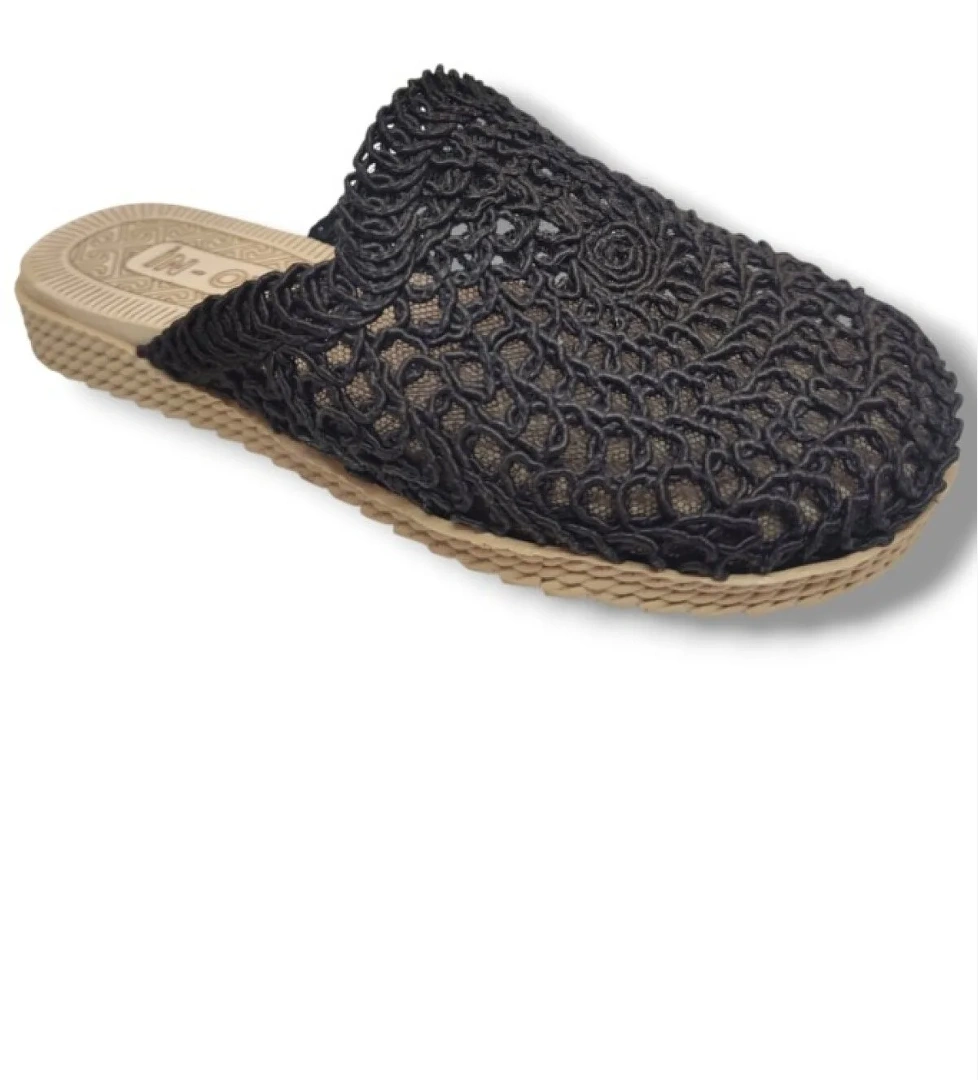 9985-25 Örgülü Anatomik Sabo Kadın Terlik - Görsel 1