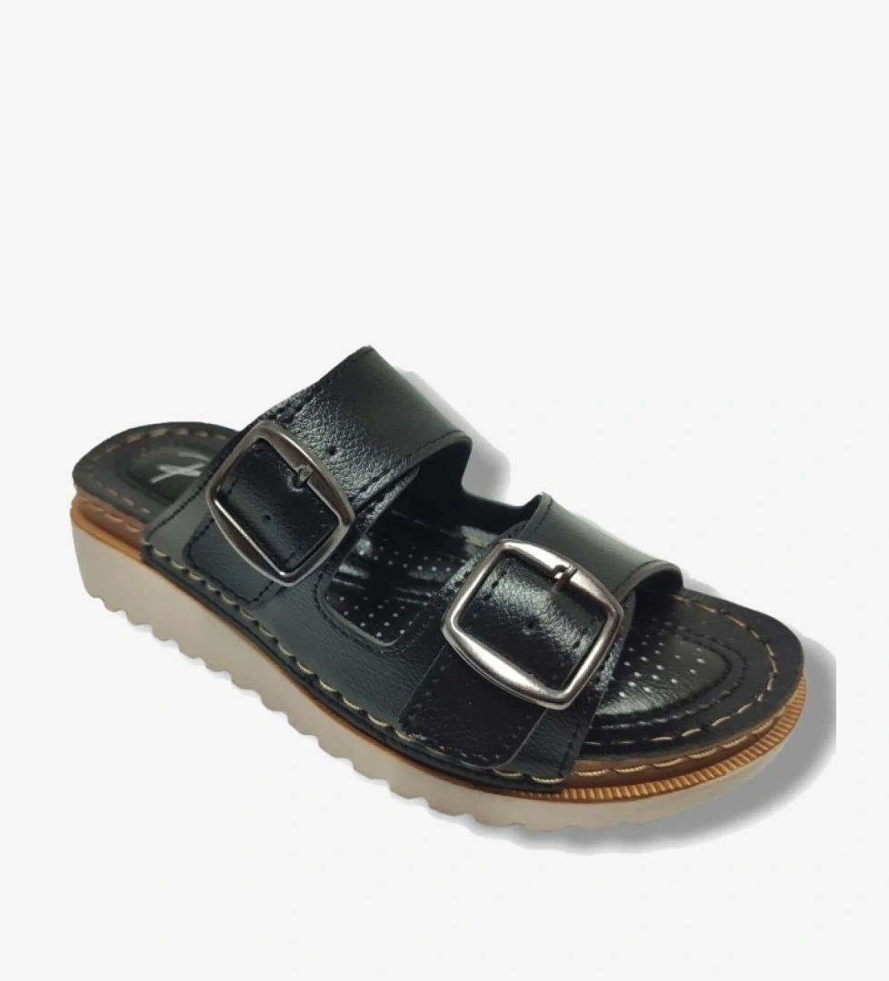 Perla 3012-25 Deri Anatomik Soft Çift Bant Kadın Terlik model görseli