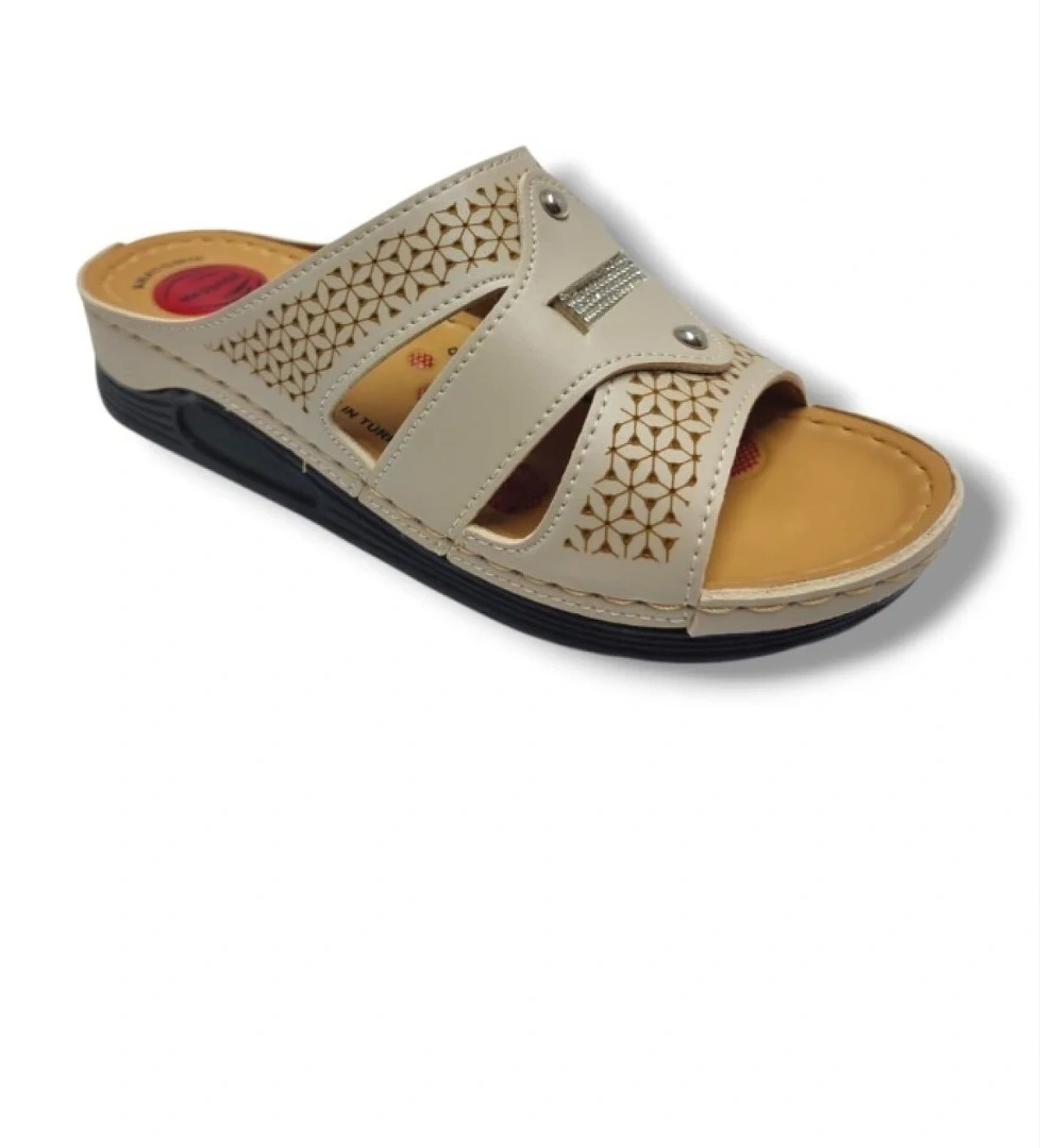 635-25 Anatomik Masaj Taban Taşlı Kadın Terlik - Görsel 1