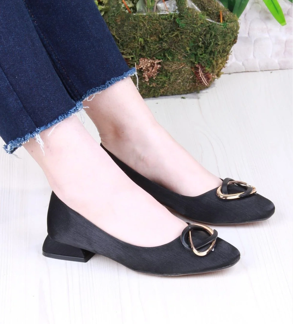 2343304 Merry Saten Toka Detaylı Alçak Topuk Kadın Ayakkabı - Görsel 1