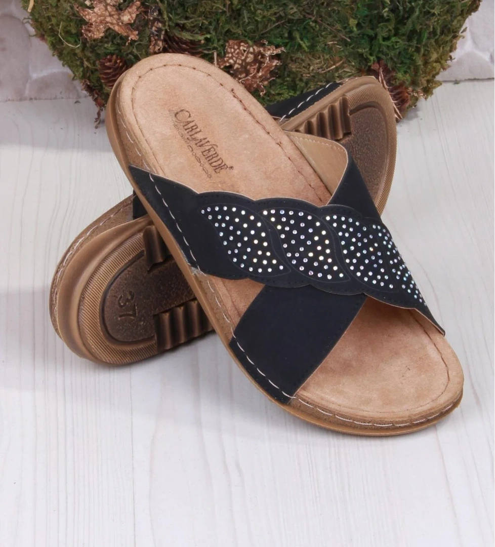 213625 Siyah Rahat Esnek Anatomik Kadın Terlik - Görsel 1