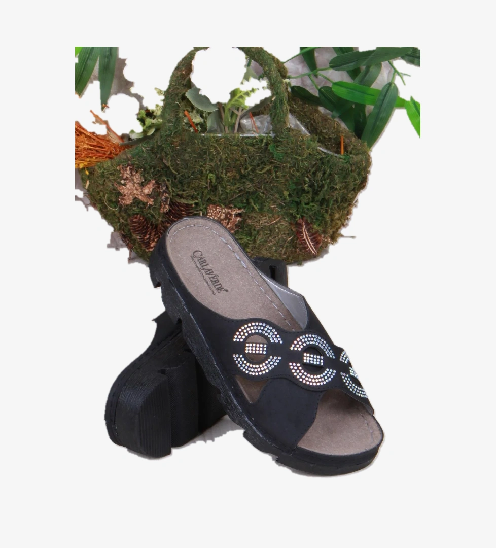 220507 Siyah Rahat Esnek Anatomik Kadın Terlik - Görsel 1