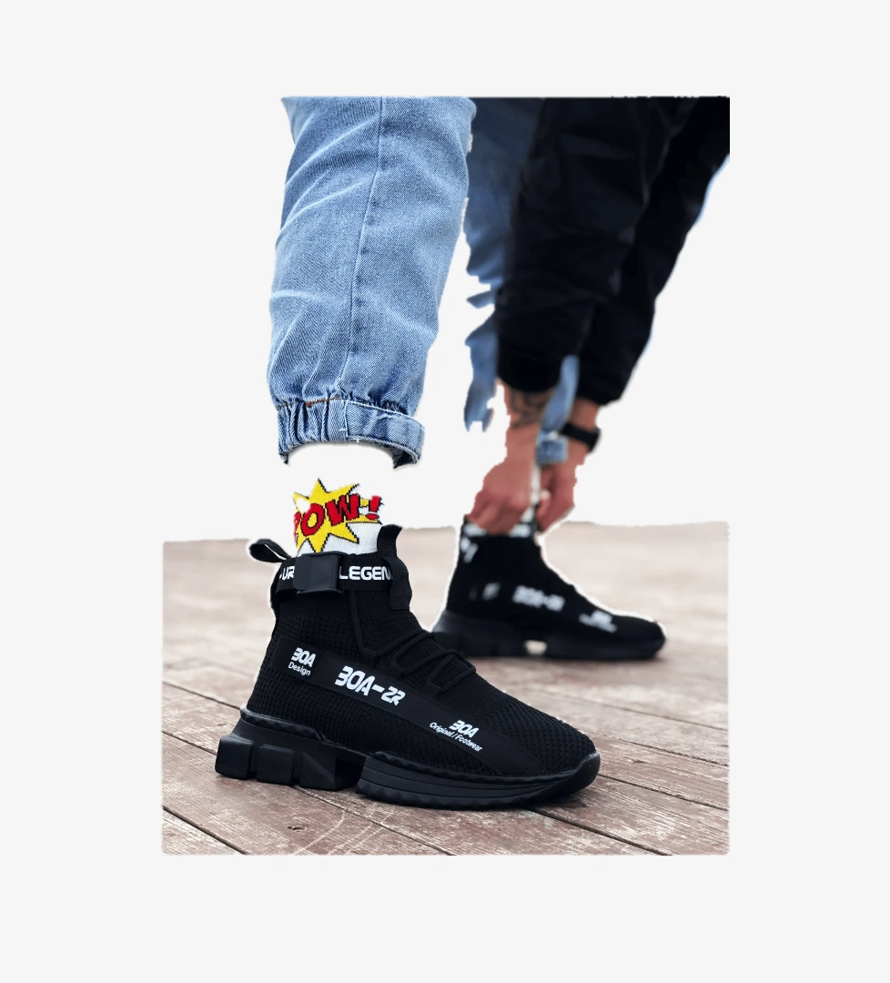 Pabucmarketi Tarz Spor Bot SİYAH (SİYAH TABAN) model görseli