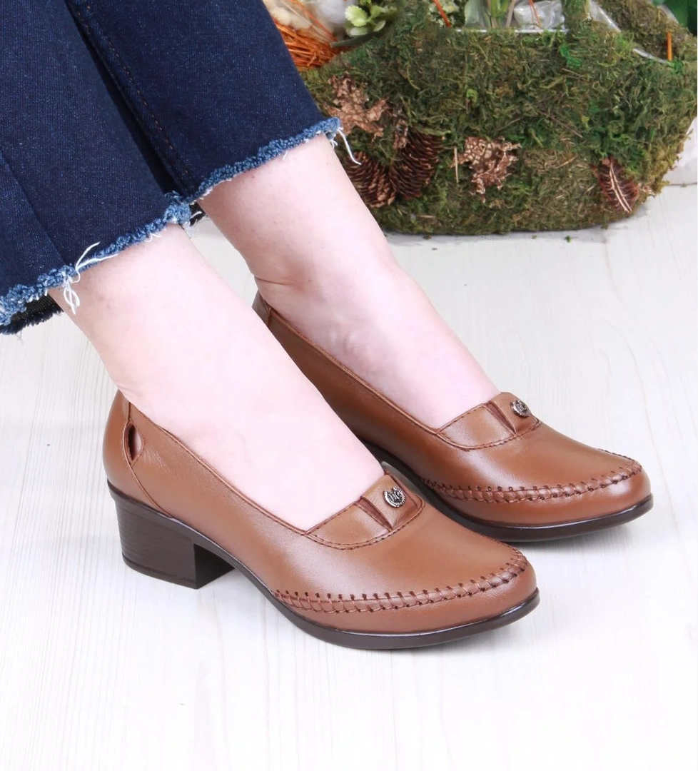 295 Rahat İç Ve Dış Hakiki Deri Kadın Ayakkabı - Görsel 1