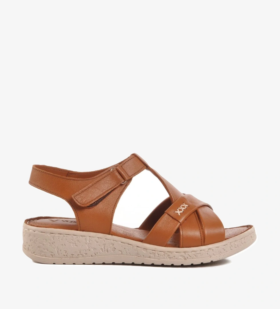 Taba Hakiki Deri Kadın Sandalet