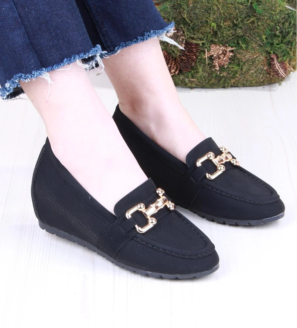 Fort 34069 Minalya Siyah Hafif Rahat Dolgu Taban Şık Kadın Günlük Ayakkabı model görseli