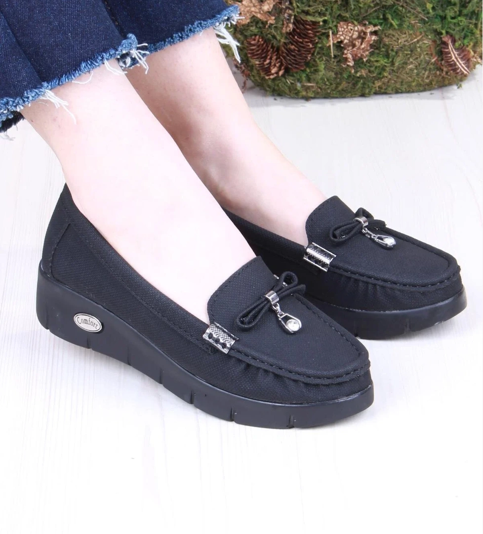 35412 New Star Rahat Yumuşak Toka Detaylı Kadın Babet - Görsel 1