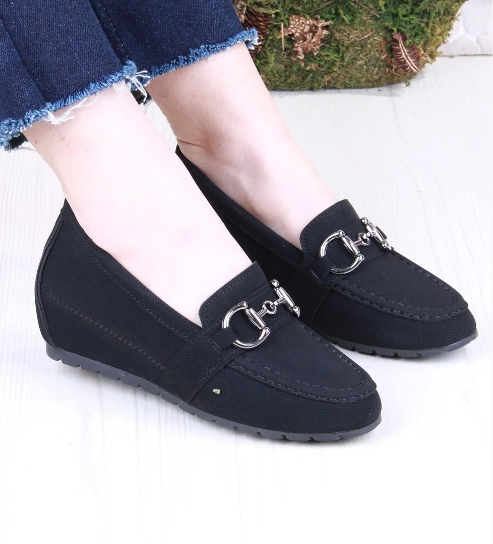 Fort 34067 Minalya Siyah Hafif Rahat Dolgu Taban Şık Kadın Günlük Ayakkabı model görseli