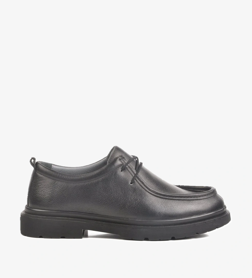 Siyah Hakiki Deri Erkek Casual Ayakkabı 1005 M