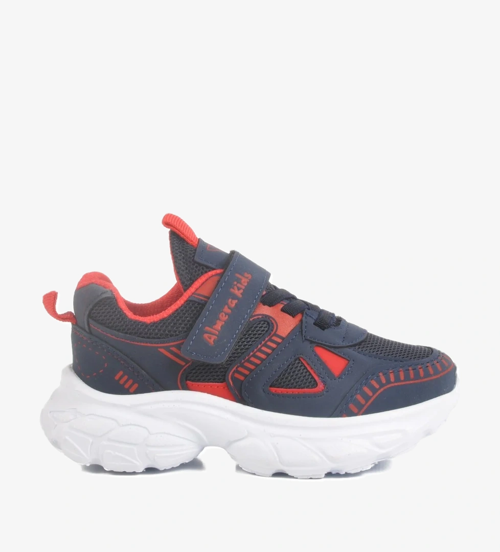 Lacivert Cırtlı Fileli Unisex Çocuk Spor Ayakkabı 1500 P