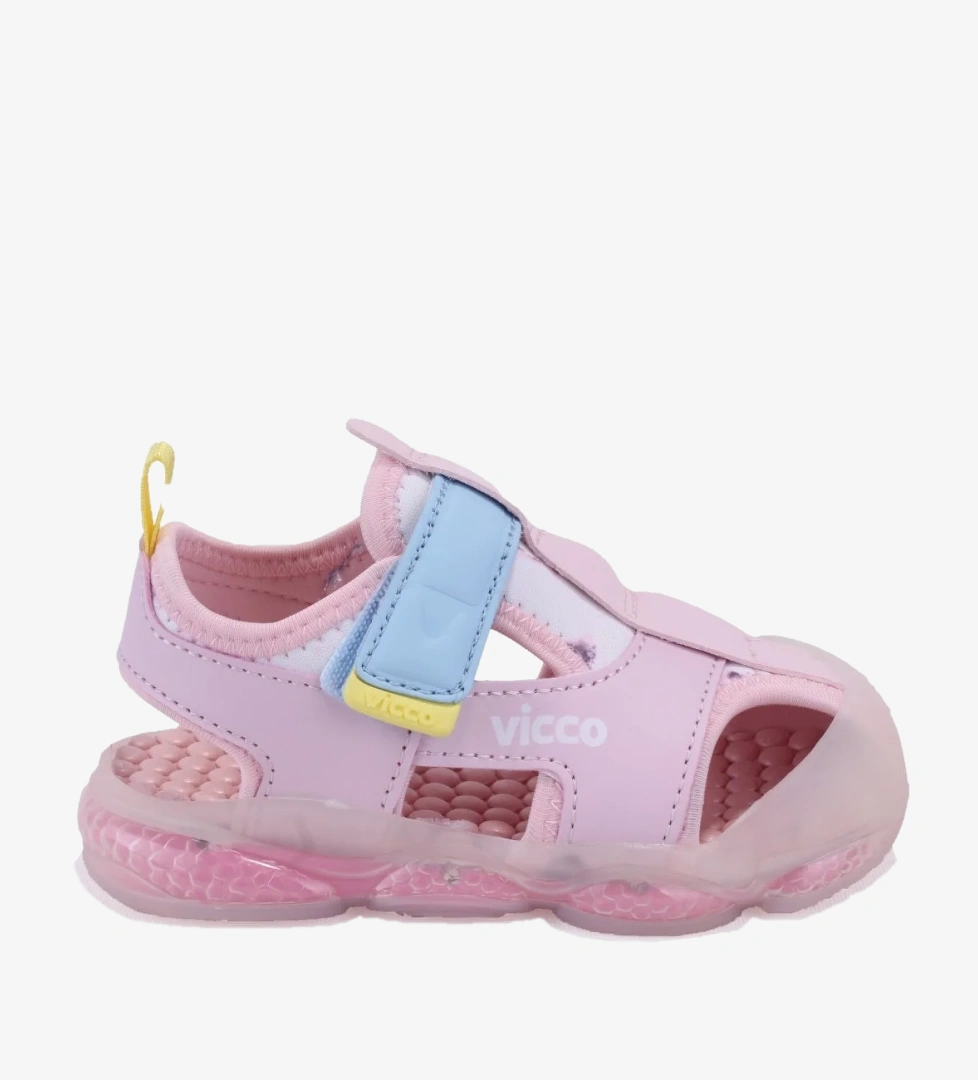 VICCO Live 332B525Y217 Pudra Ortopedik Günlük Işıklı Kız Çocuk Spor Sandalet