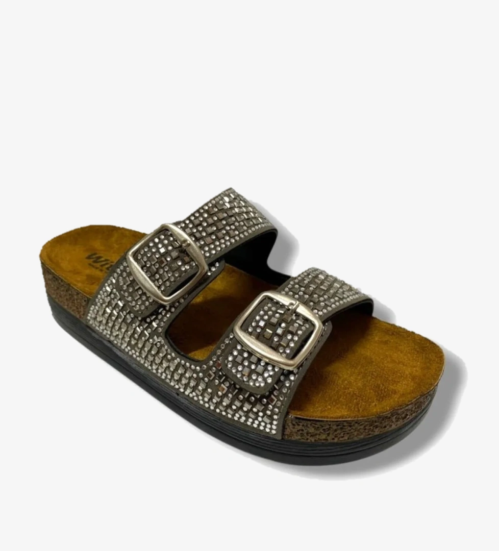 55302-25 Anatomik Çift Bant Taşli Kadın Terlik