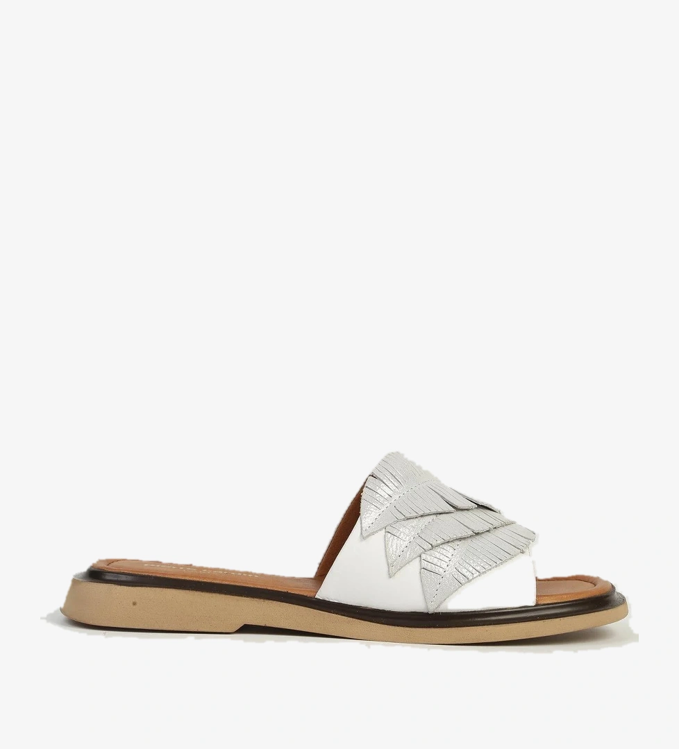 Beyaz Kadın Deri Sandalet PC-54624