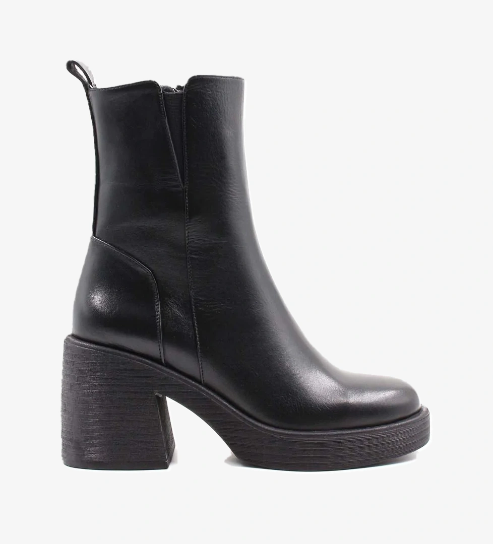 Hakiki Deri Kürklü Kadın Kalın Topuklu Bot 217KZA0657-03