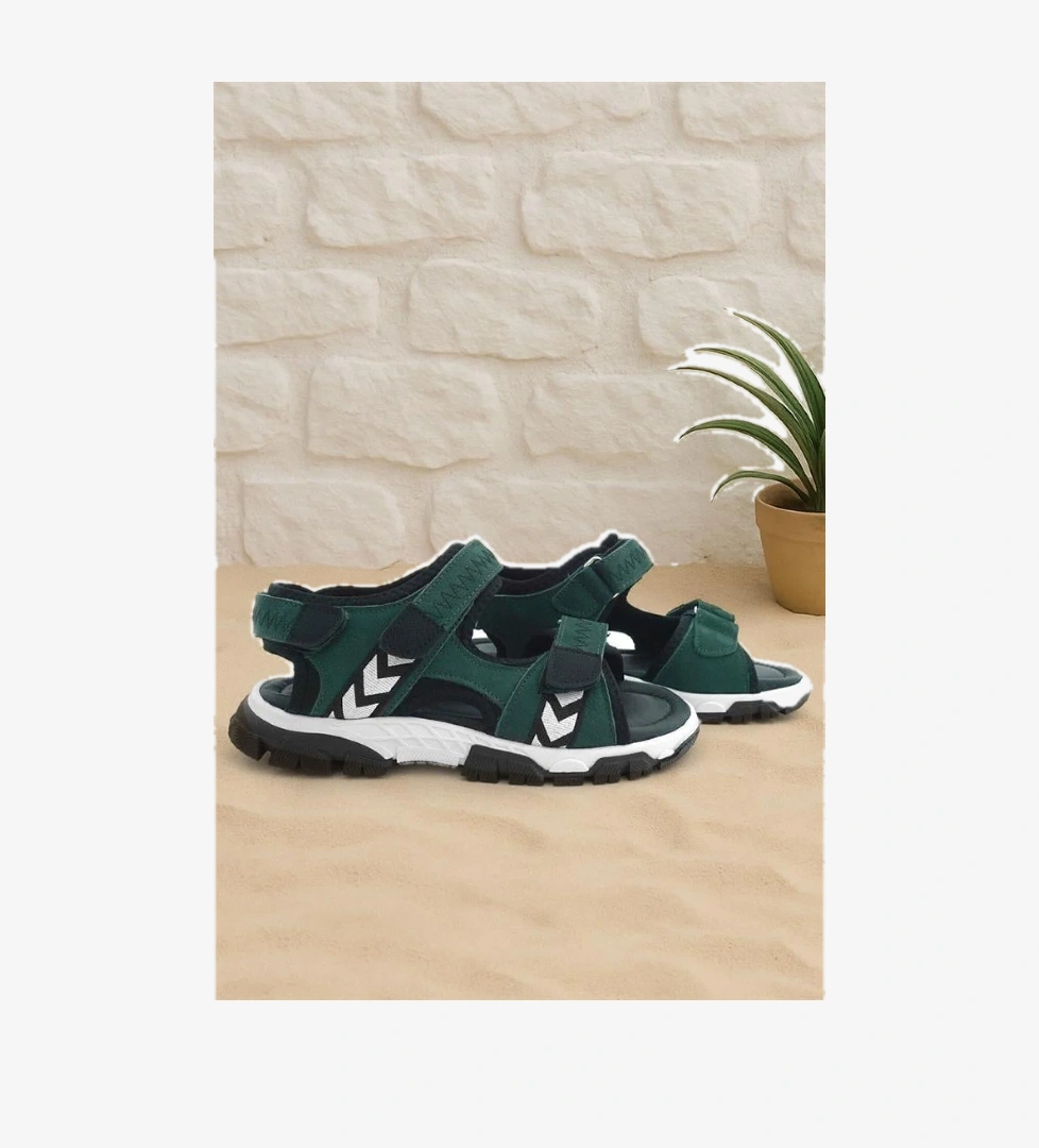 Rakerplus Hakiki Deri Yeşil Siyah Cırt Cırtlı Erkek Çocuk Sandalet model görseli