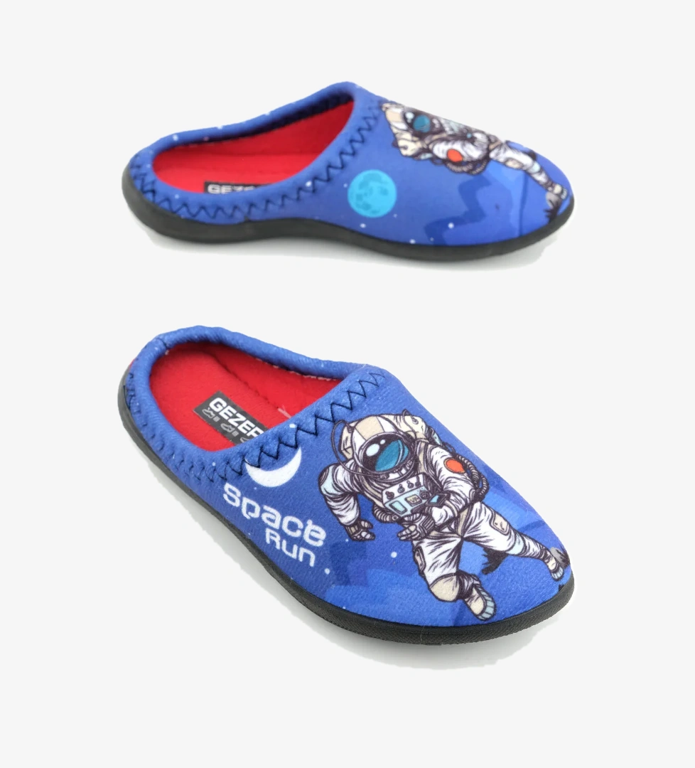 Gezer Gezer Lacivert Erkek Çocuk Kışlık Space Run Rahat Taban Ev Bahçe Gondol Terlik Flo'da! Lacivert - 1. görsel