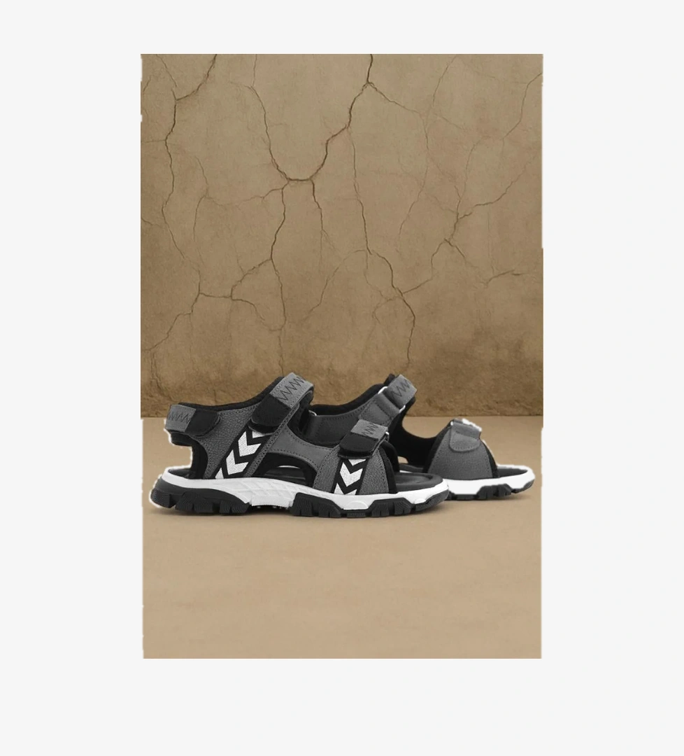 Rakerplus Hakiki Deri Gri Siyah Cırt Cırtlı Erkek Çocuk Sandalet model görseli