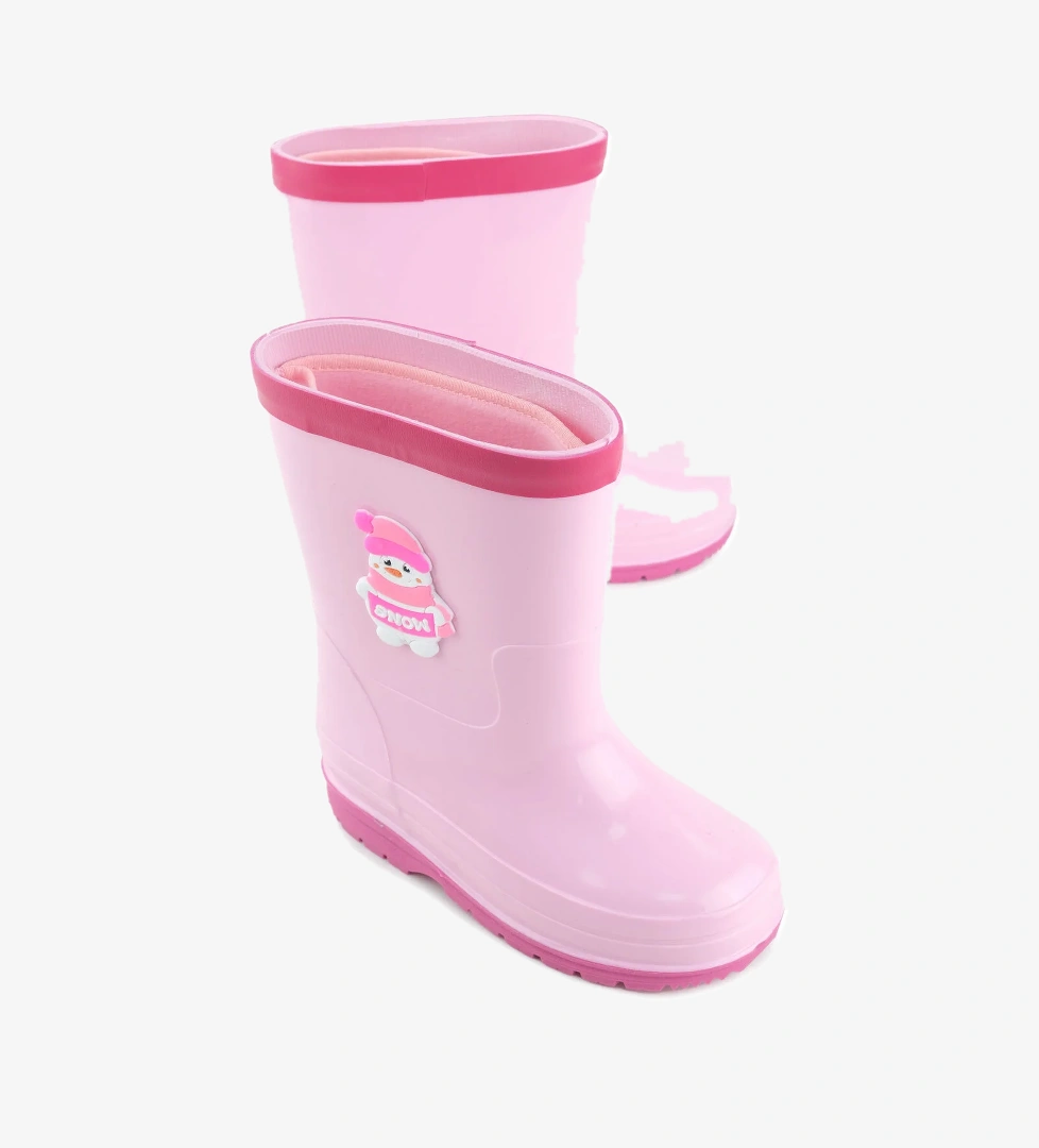 Kız Çocuk Kışlık İçinde Çıkarılabilir Ek Çoraplı Su Geçirmez Yağmur Bot Çizme - Görsel 1