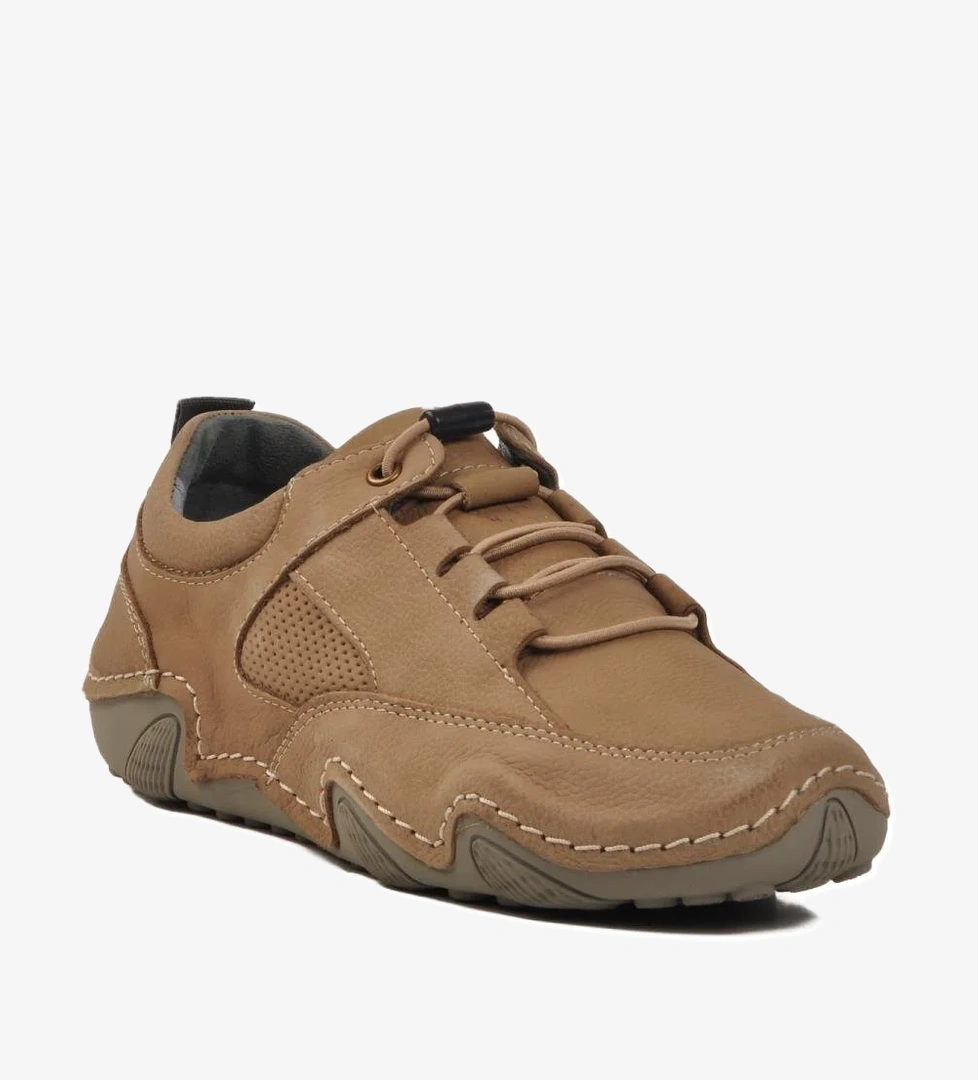 128 Z Vizon Nubuk Hakiki Deri Kadın Günlük Ayakkabı - Görsel 1