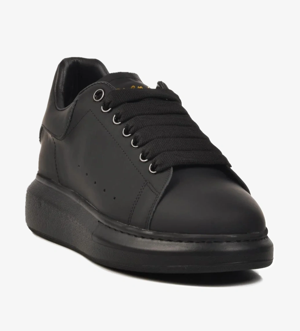 Premium 02028 M Siyah Hakiki Deri Erkek Sneaker