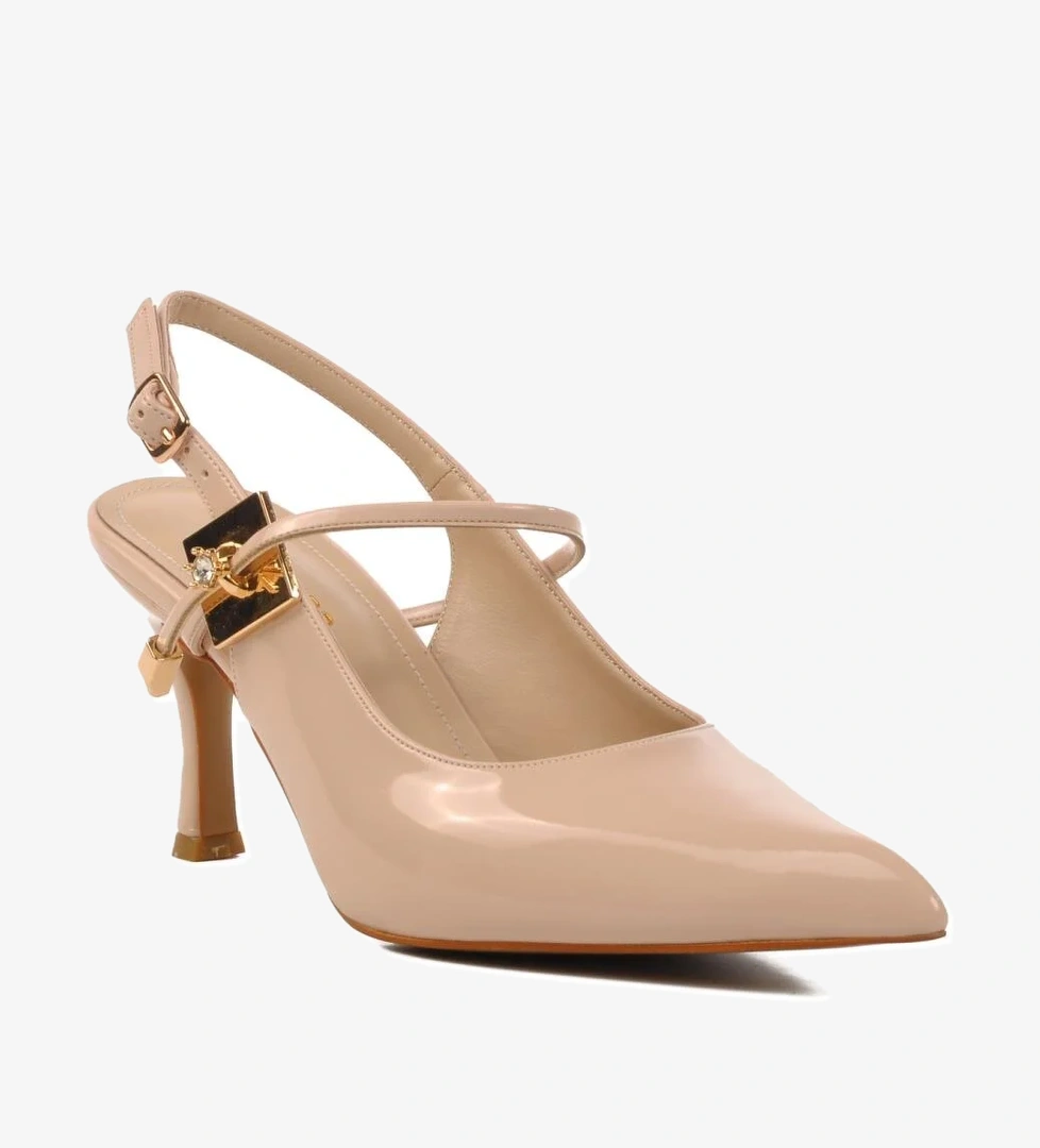 658228 Z Bej Kadın Topuklu Ayakkabı - Görsel 1