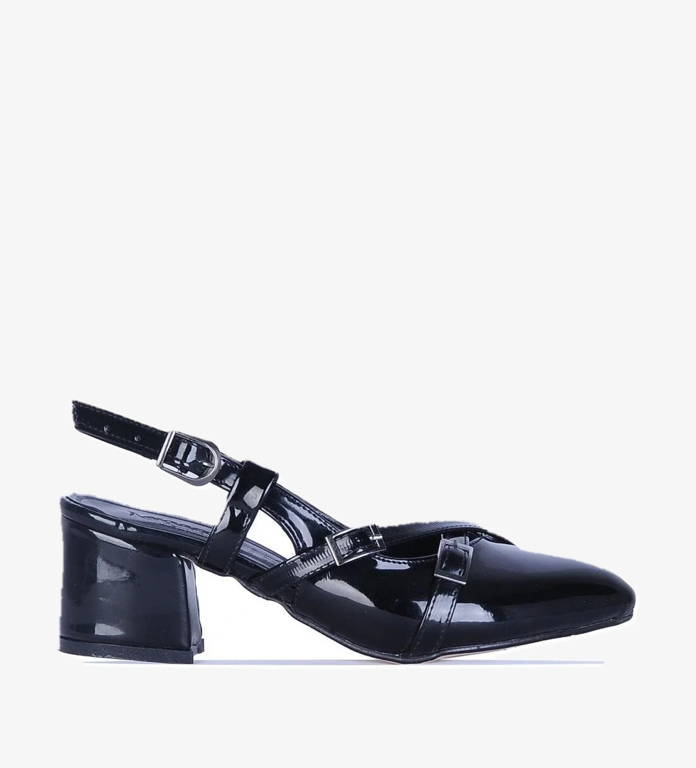 By11 Ayışığı Siyah Rgn 6Cm Kadın Topuklu Ayakkabı - Görsel 1