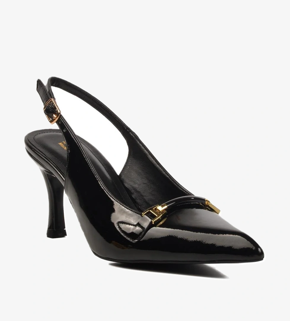 658224 Z Siyah Rugan Kadın Topuklu Ayakkabı - Görsel 1