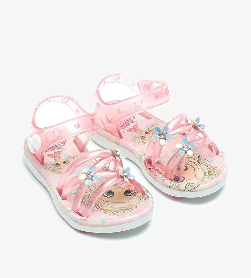 00105 Yazlık Kaydırmaz Taban Kız Bebe Sandalet