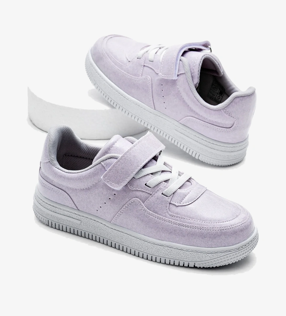 Çocuk Unisex Lila Termo Taban Cırtlı Lastik Bağcıklı Spor Ayakkabı - Görsel 1