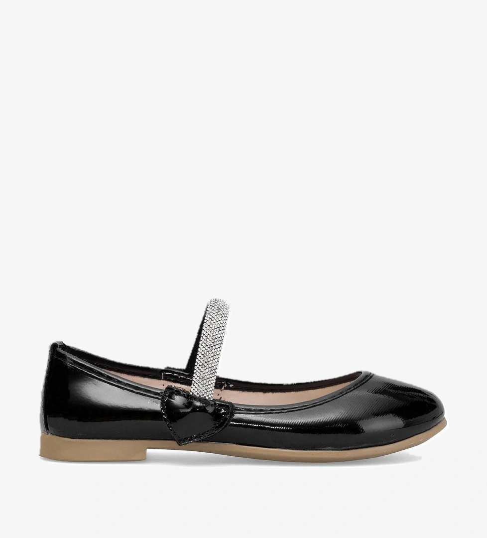 Elit HY-F-10005-25Y Filet Kız Çocuk Babet Siyah