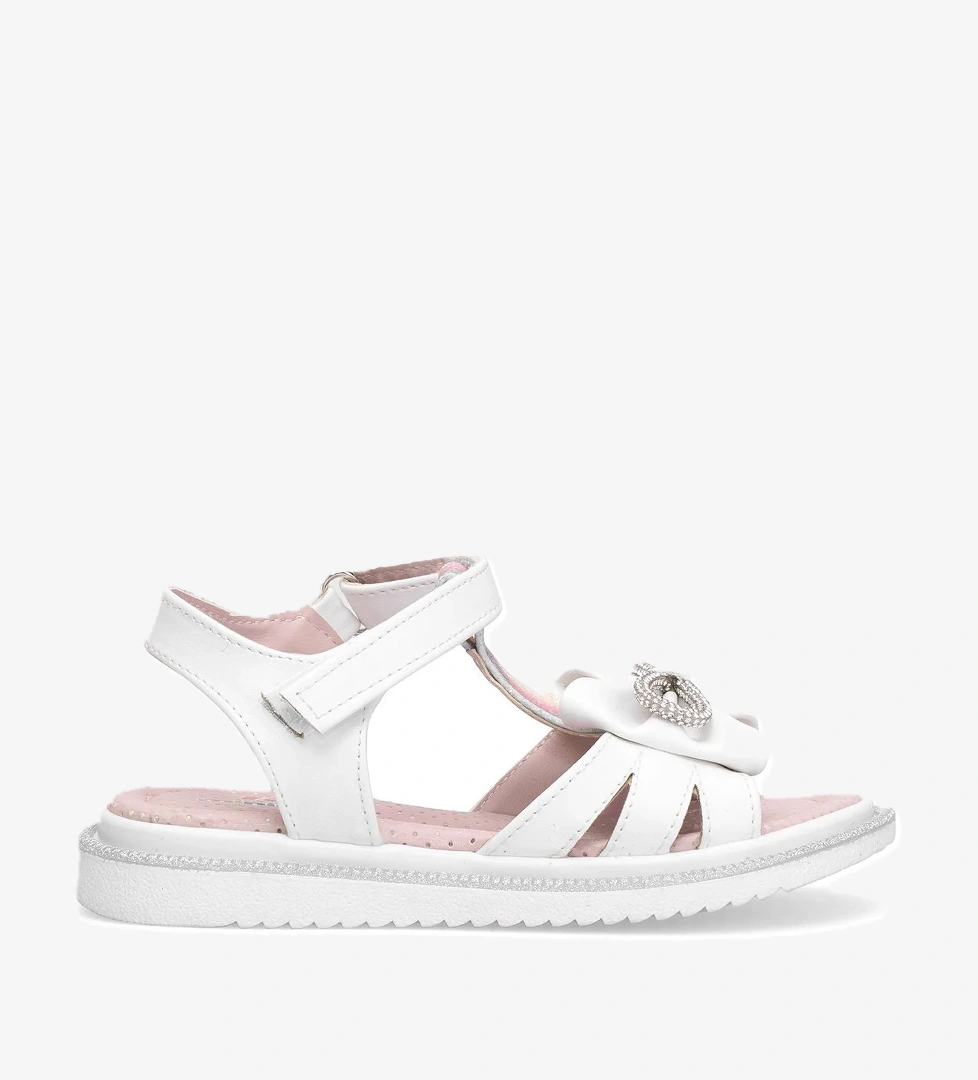 Ayakkabı Fuarı Elit J-f-600-25y Filet Kız Çocuk Düz Sandalet Gökkuşağı Beyaz model görseli