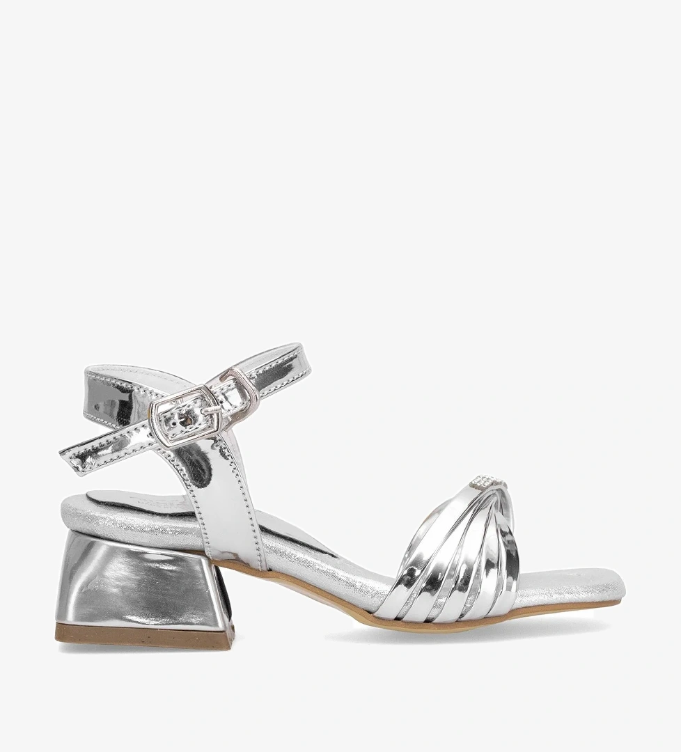 Elit ASK-P-40-25Y Patik Kız Çocuk Abiye Ayakkabı Gümüş - Görsel 1