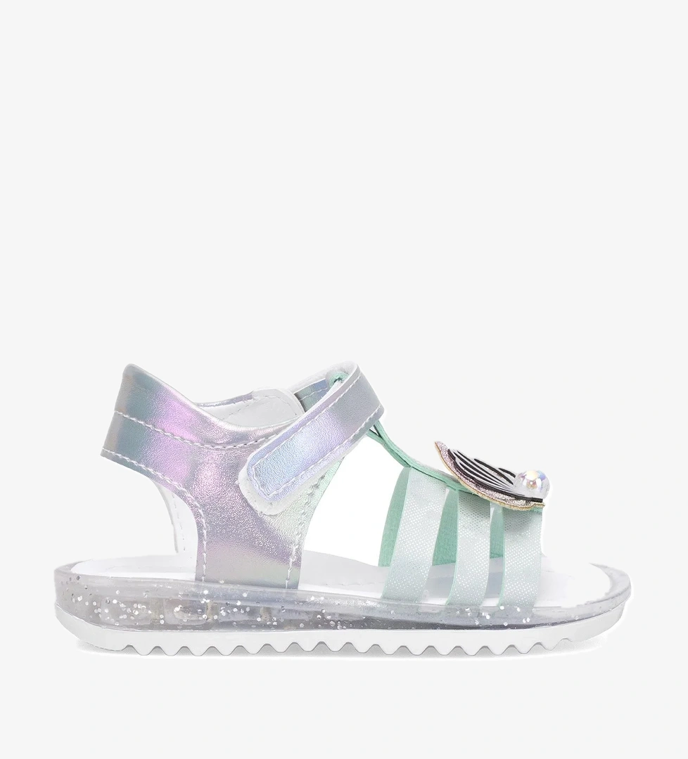 Elit ŞA-B-034-25Y Bebe Kız Çocuk Düz Sandalet Yeşil - Görsel 1