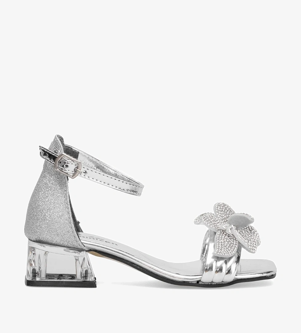 Elit BR-F-105-25Y Filet Kız Çocuk Abiye Ayakkabı Gümüş - Görsel 1