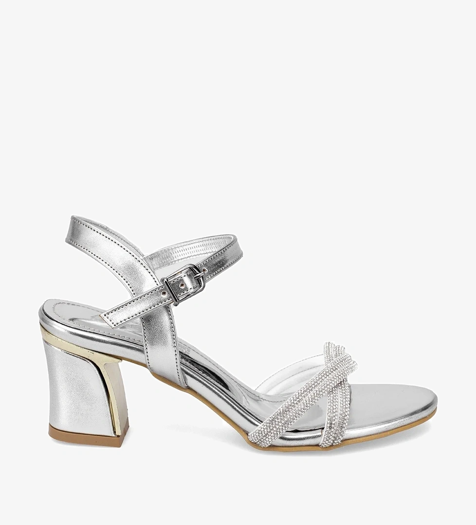 Elit MST1048M Kadın Klasik Topuklu ayakkabı Gümüş