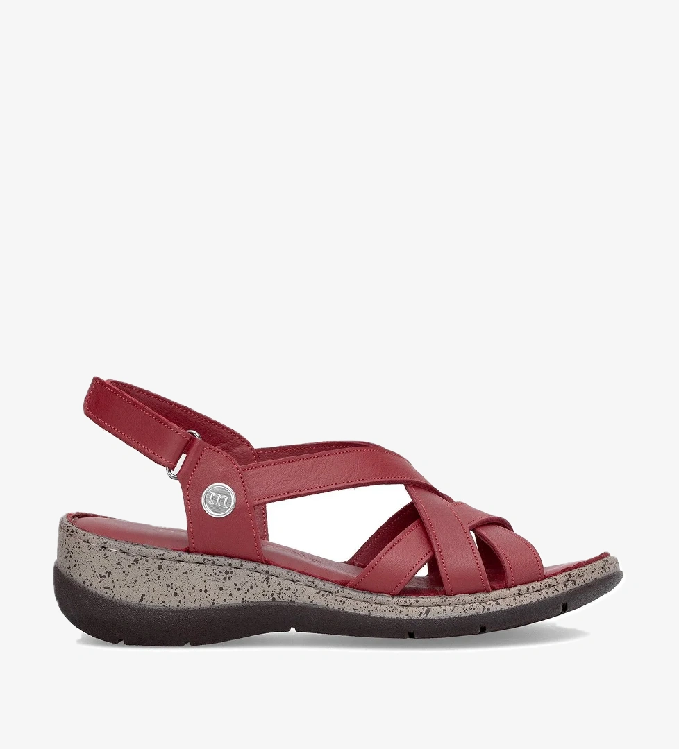 Mammamia D25YS-2865 Kadın Hakiki Deri Düz Sandalet Kırmızı model görseli