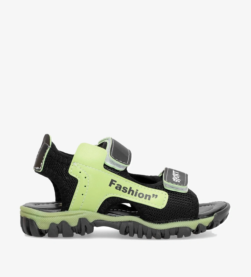 Elit ŞA-P-022-25Y Patik Erkek Çocuk Düz Sandalet Siyah - Yeşil