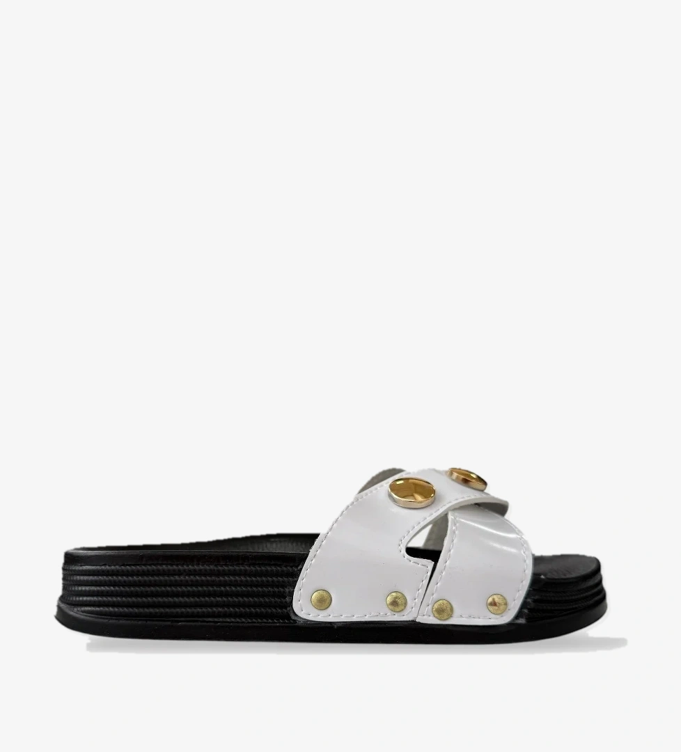 Kadın Günlük Terlik Çapraz Şık Ortopedik Yazlık Ev Plaj Tatil İş Terliği BEYAZ