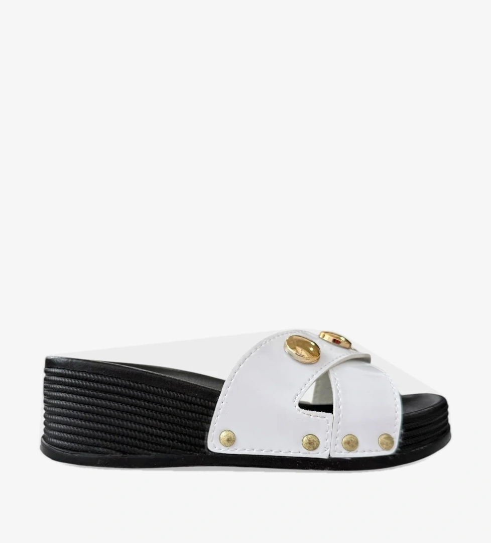 Kadın Günlük Terlik Şık Ortopedik Yazlık Ev Plaj Tatil İş Terliği BEYAZ