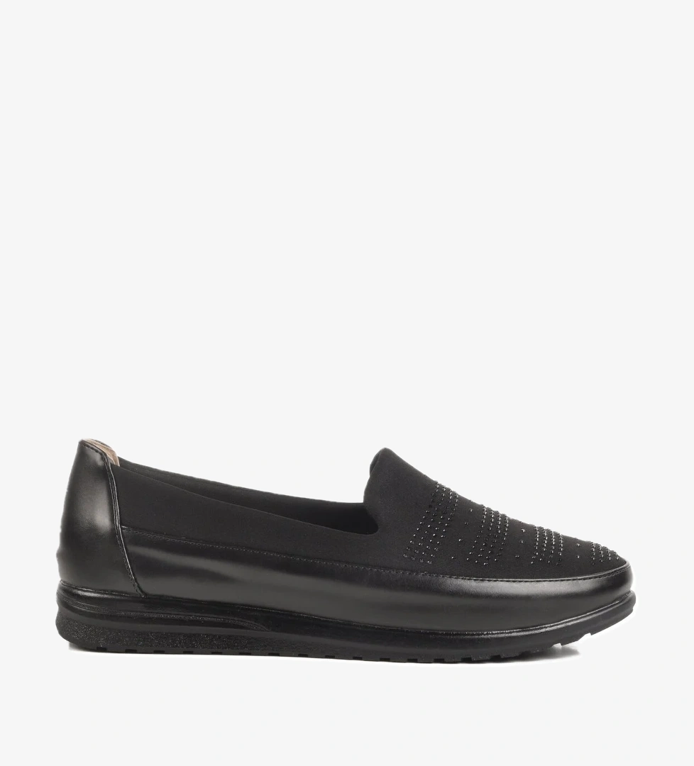 Siyah Hakiki Deri Jel Taban Anatomik Kadın Casual Ayakkabı 227 Z - Görsel 1