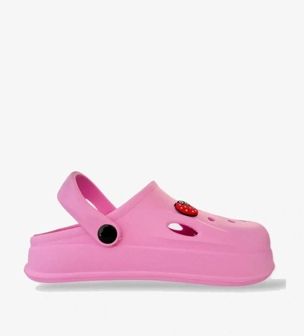 Kadın Comfort Uğur Böceği Tokalı Medikal Hemşire Sabo Terlik PEMBE - Görsel 1