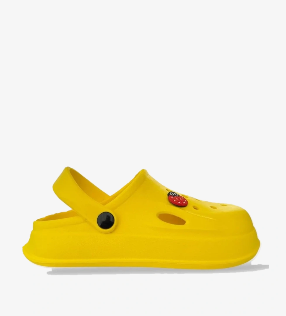 Kadın Comfort Uğur Böceği Tokalı Medikal Hemşire Sabo Terlik SARI