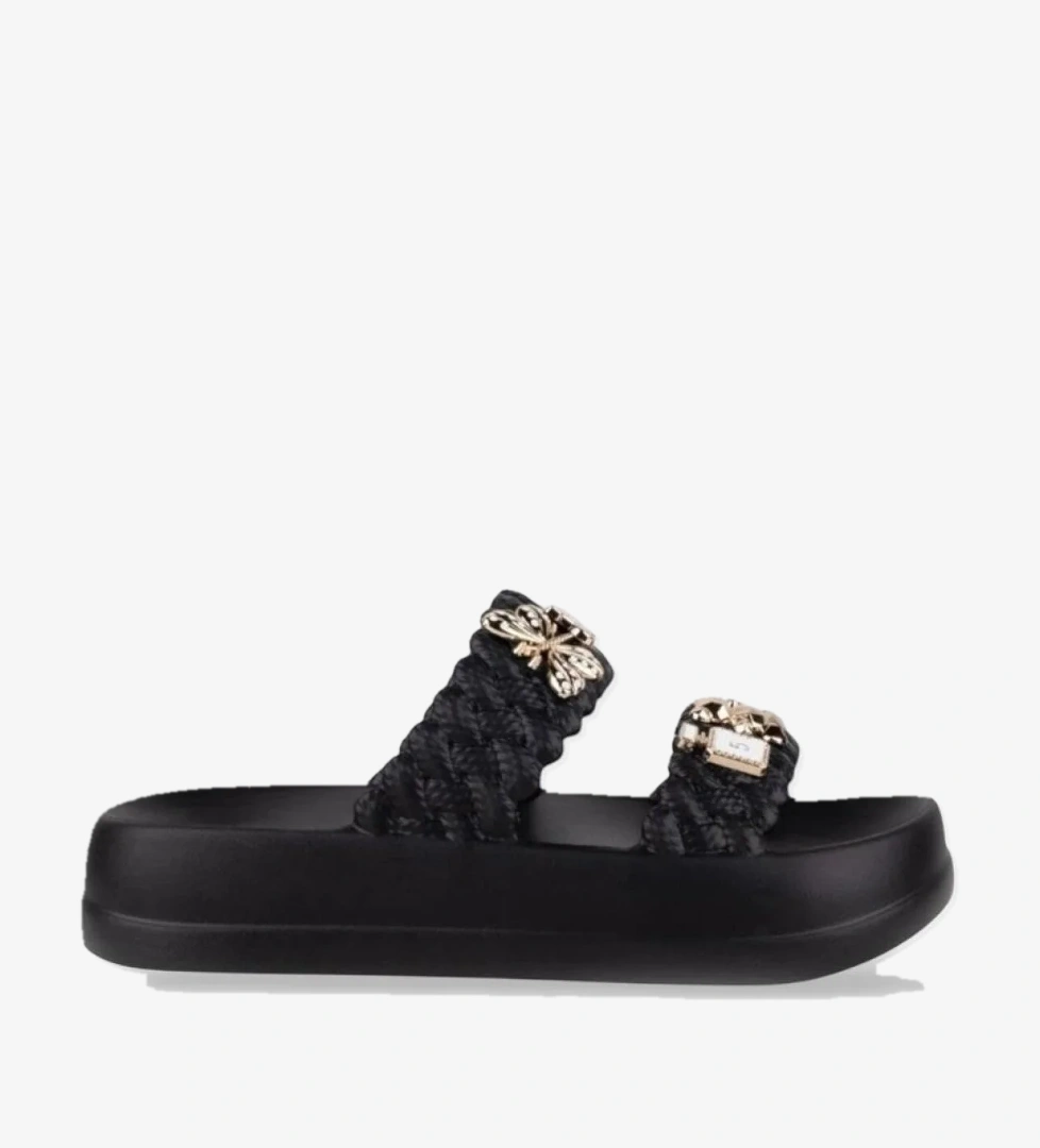 Kadın Taşlı Şık Rahat Konforlu Günlük Terlik SİYAH