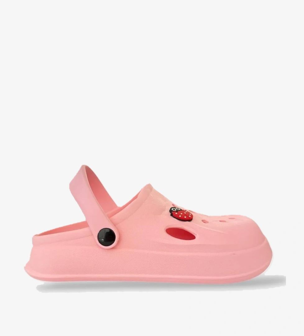 Kadın Comfort Uğur Böceği Tokalı Medikal Hemşire Sabo Terlik PUDRA - Görsel 1