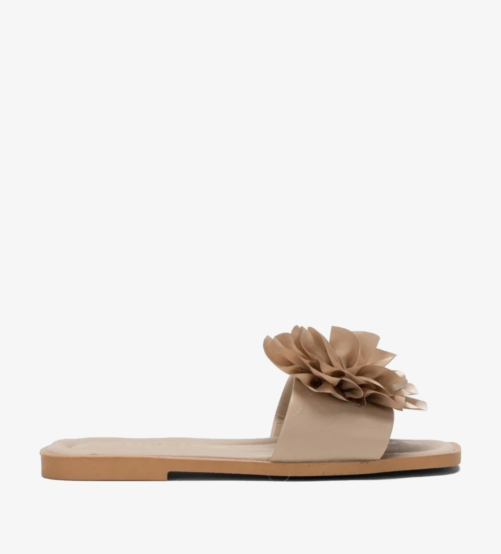 Kadın Gül Çicekli Hediyelik Bohçalık Çeyizlik Terlik BEJ