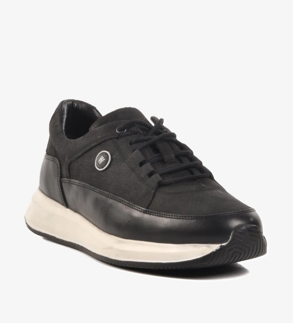 2230 Pika M Siyah Hakiki Deri Erkek Sneaker