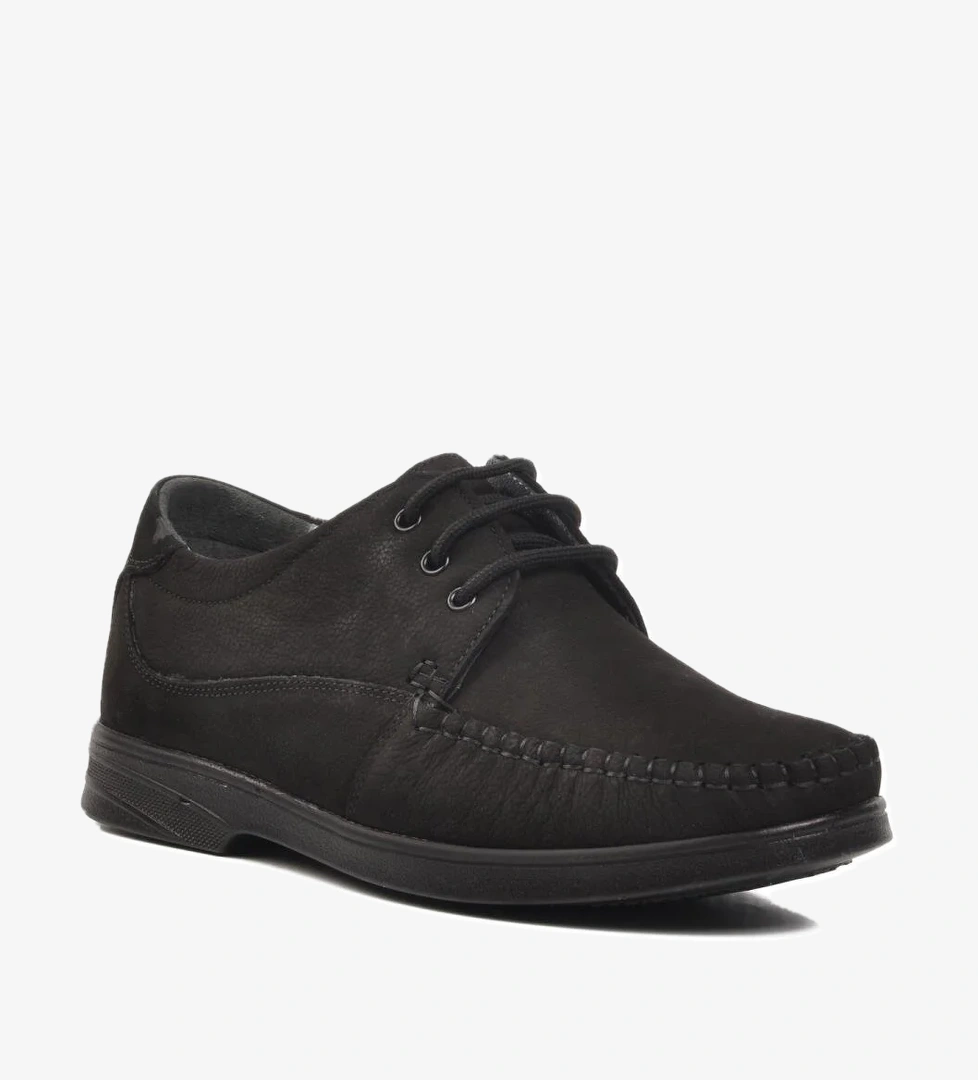 126 M Siyah Nubuk Hakiki Deri Erkek Günlük Ayakkabı