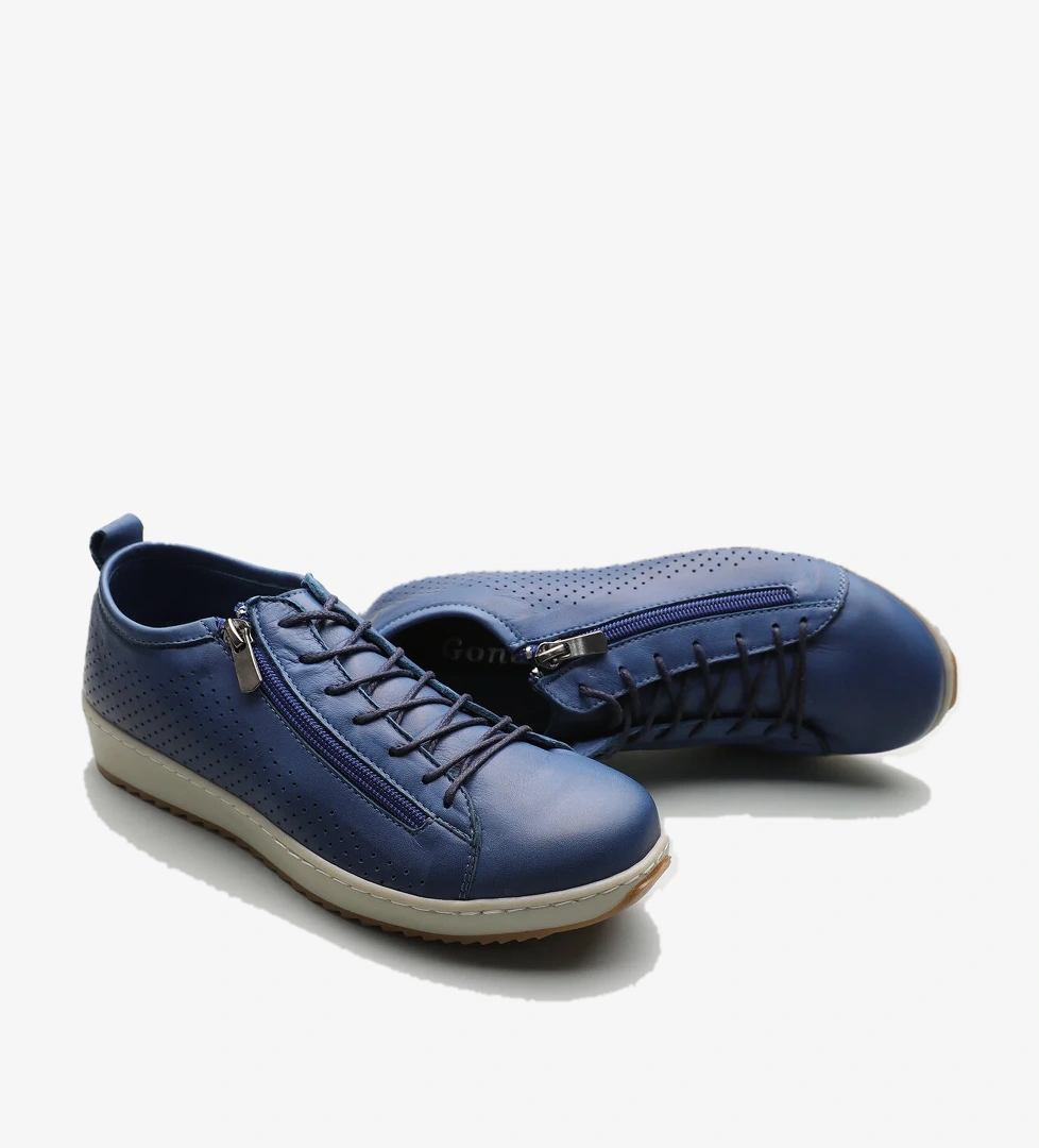 Gondol Hakiki Deri Günlük Rahat Fermuarlı Yazlık Ayakkabı zx.2402 - Görsel 1