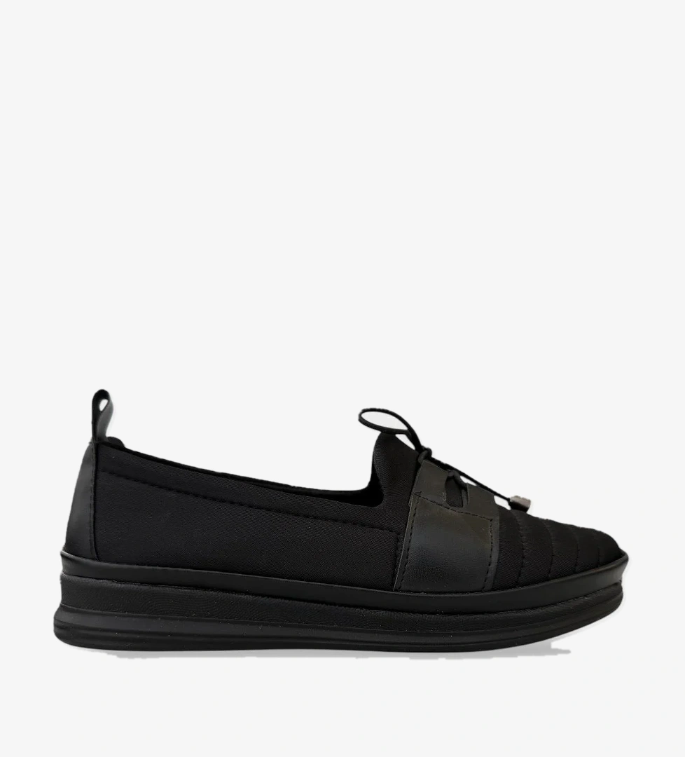 Kadın Ortopedik Comfort Günlük Ayakkabı SİYAH - GÜMÜŞ - Görsel 1